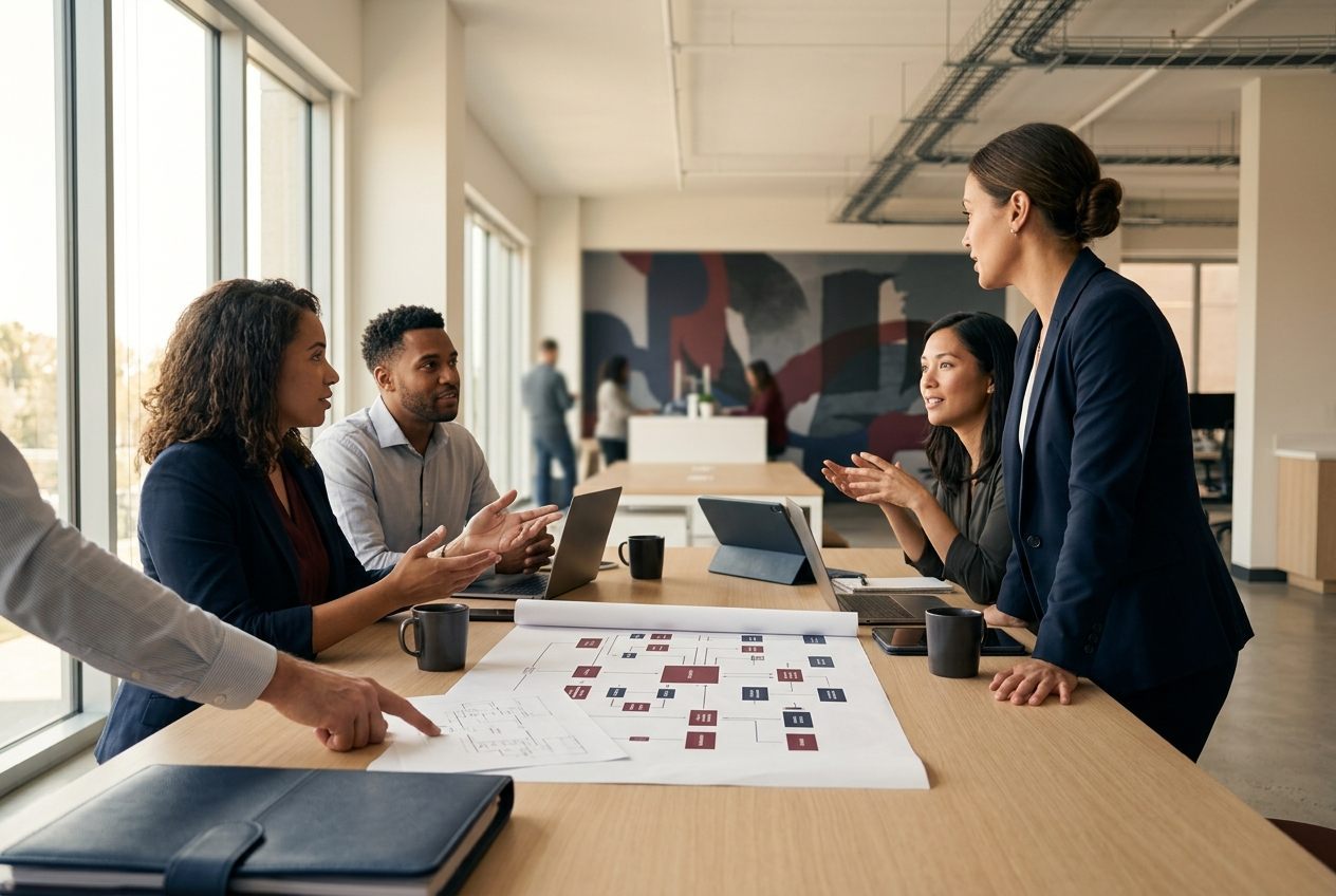 The ALPHA Prime Solutions team collaborating in a modern office